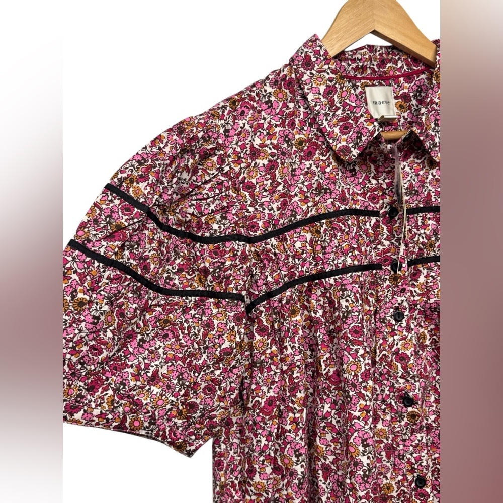 NWT Anthropologie The Leandra Shirred Yoke Mini Dress by Maeve - Picture 6 of 10
